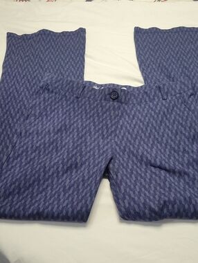 Betabrand Blue Patterned Chinos